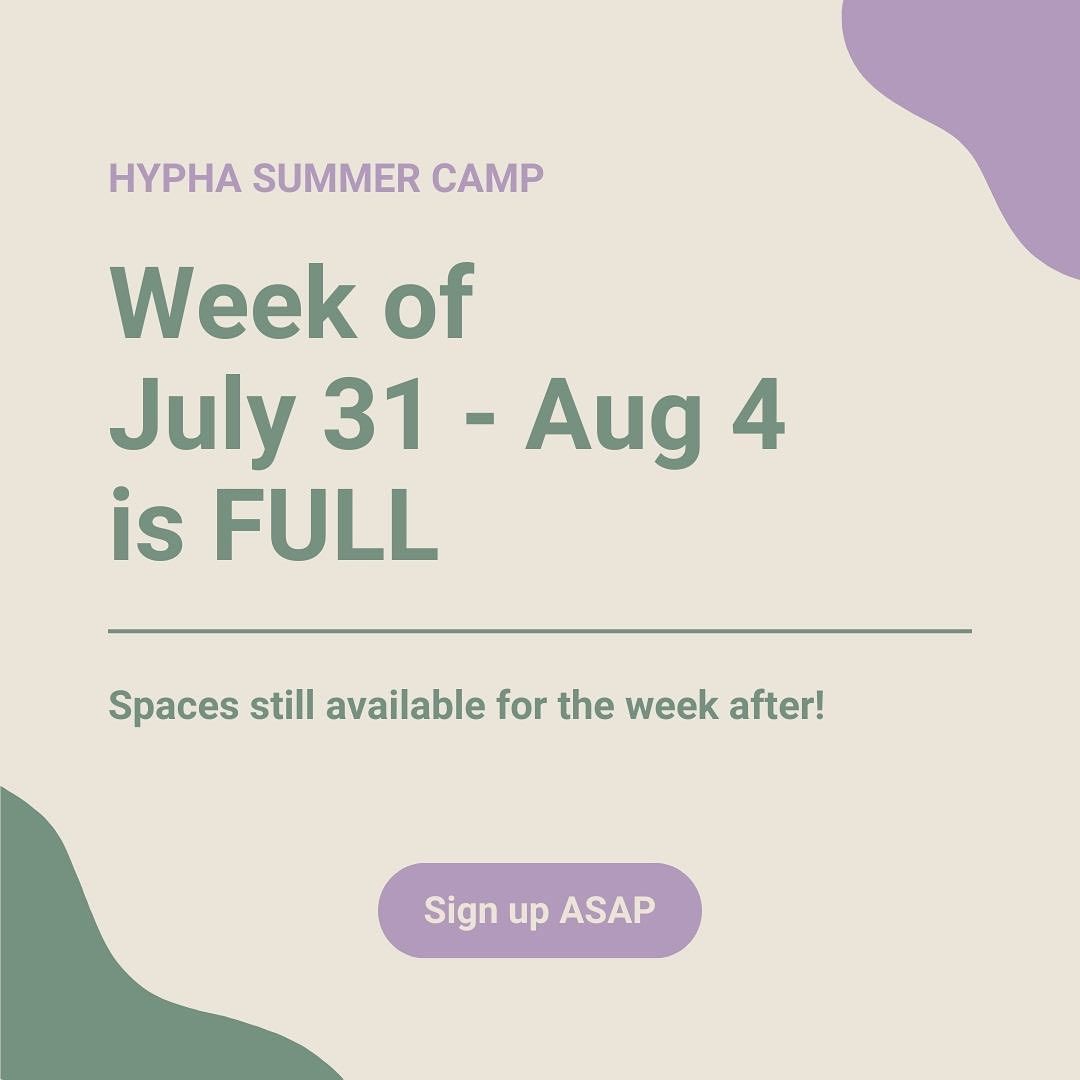 This week’s summer camp became FULL early last week. We’re incredibly grateful f…
